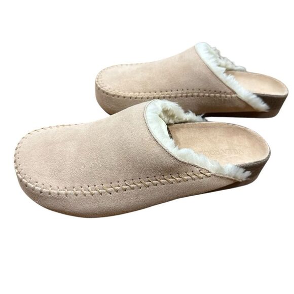 Revolve Villa Rouge Valdez Suede Leather Slippers in Nude - Picture 4 of 8
